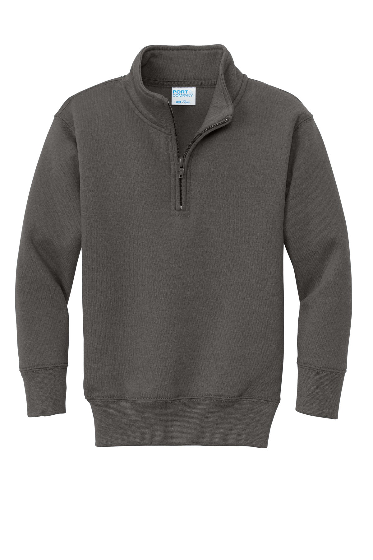 Port & Co Youth Core Fleece 1/4-Zip Pullover Sweatshirt - Charcoal