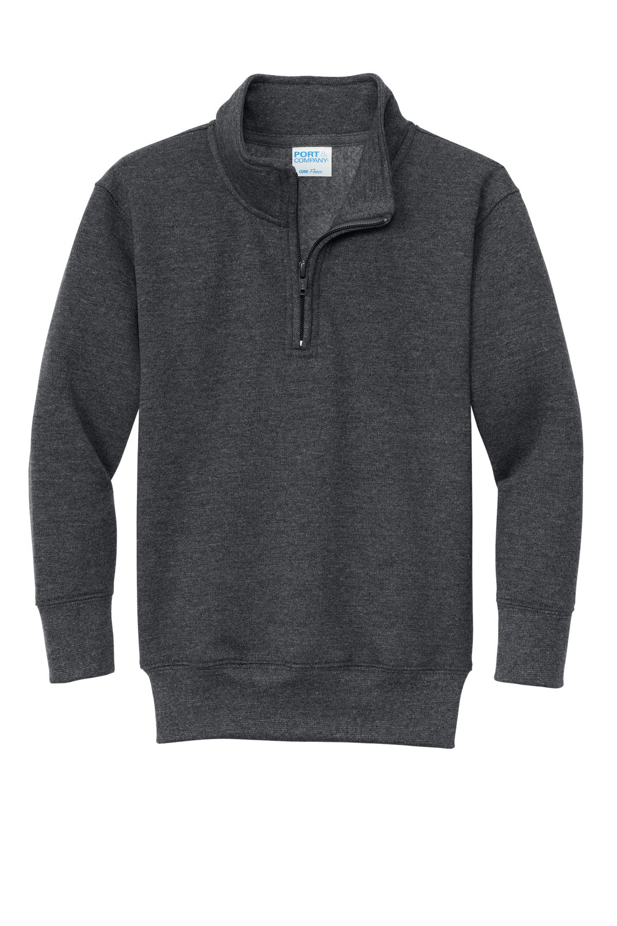 Port & Co Youth Core Fleece 1/4-Zip Pullover Sweatshirt - Dark Heather Grey