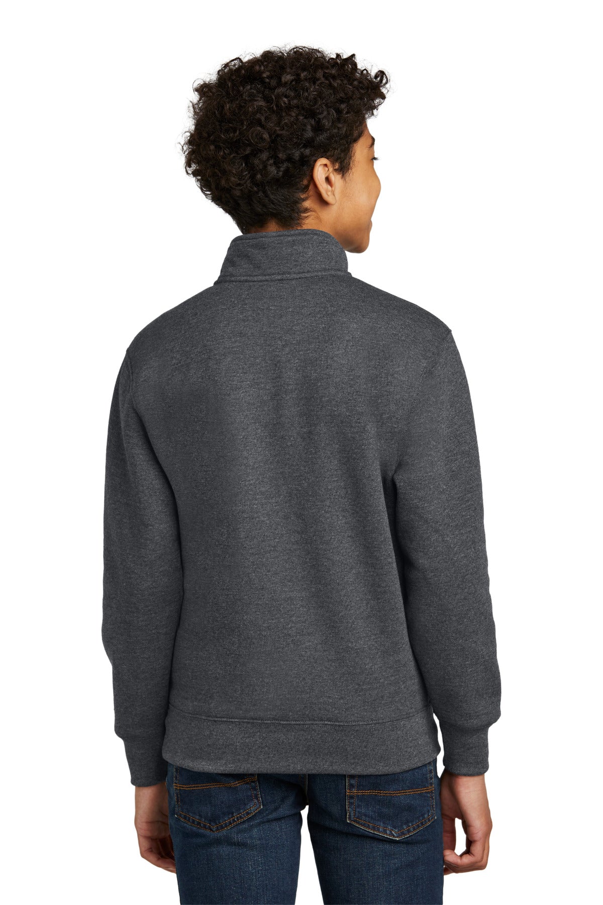Port & Co Youth Core Fleece 1/4-Zip Pullover Sweatshirt - Dark Heather Grey