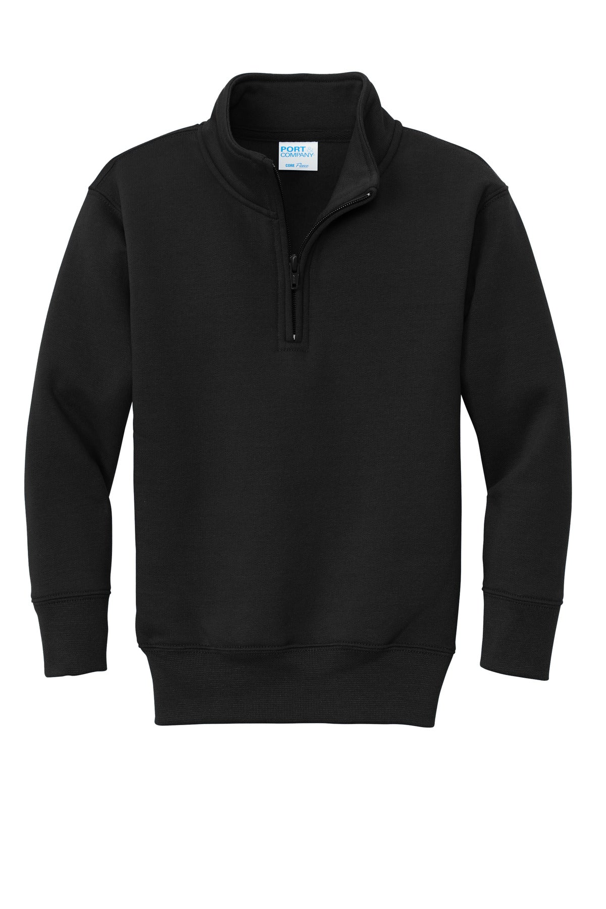 Port & Co Youth Core Fleece 1/4-Zip Pullover Sweatshirt - Jet Black