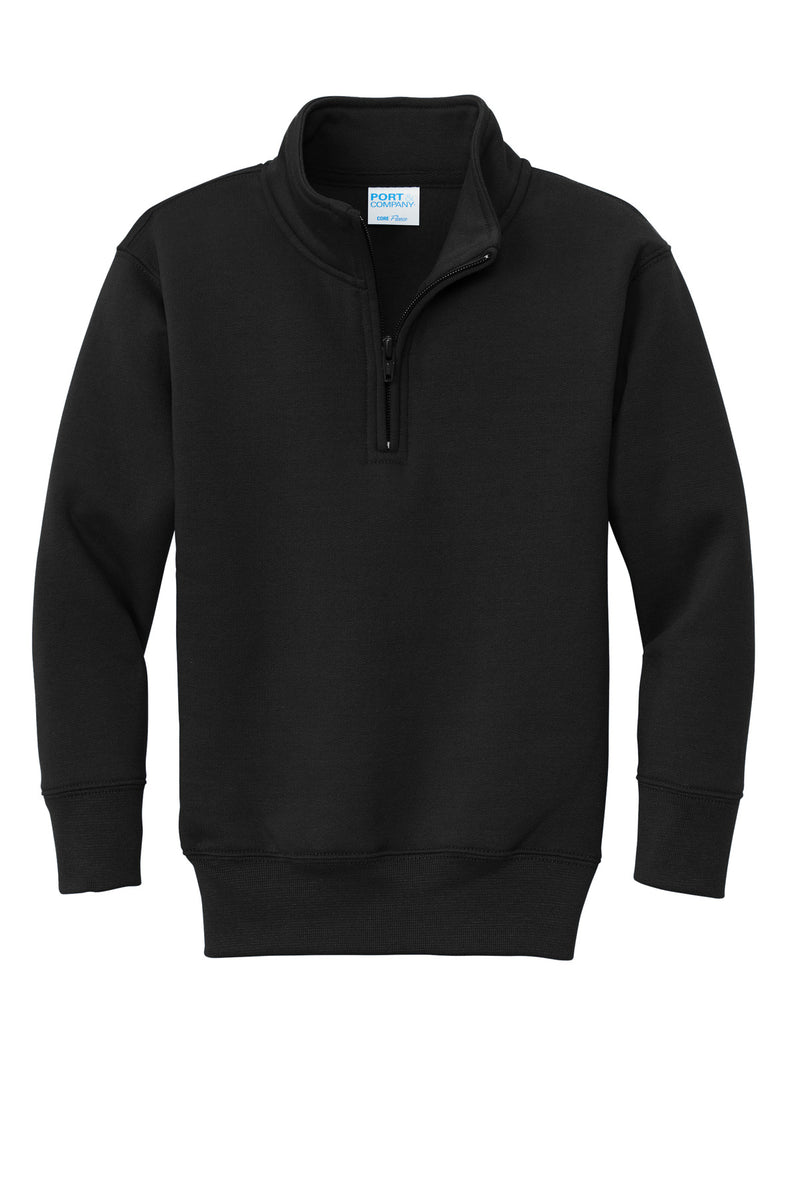 Port & Co Youth Core Fleece 1/4-Zip Pullover Sweatshirt - Jet Black
