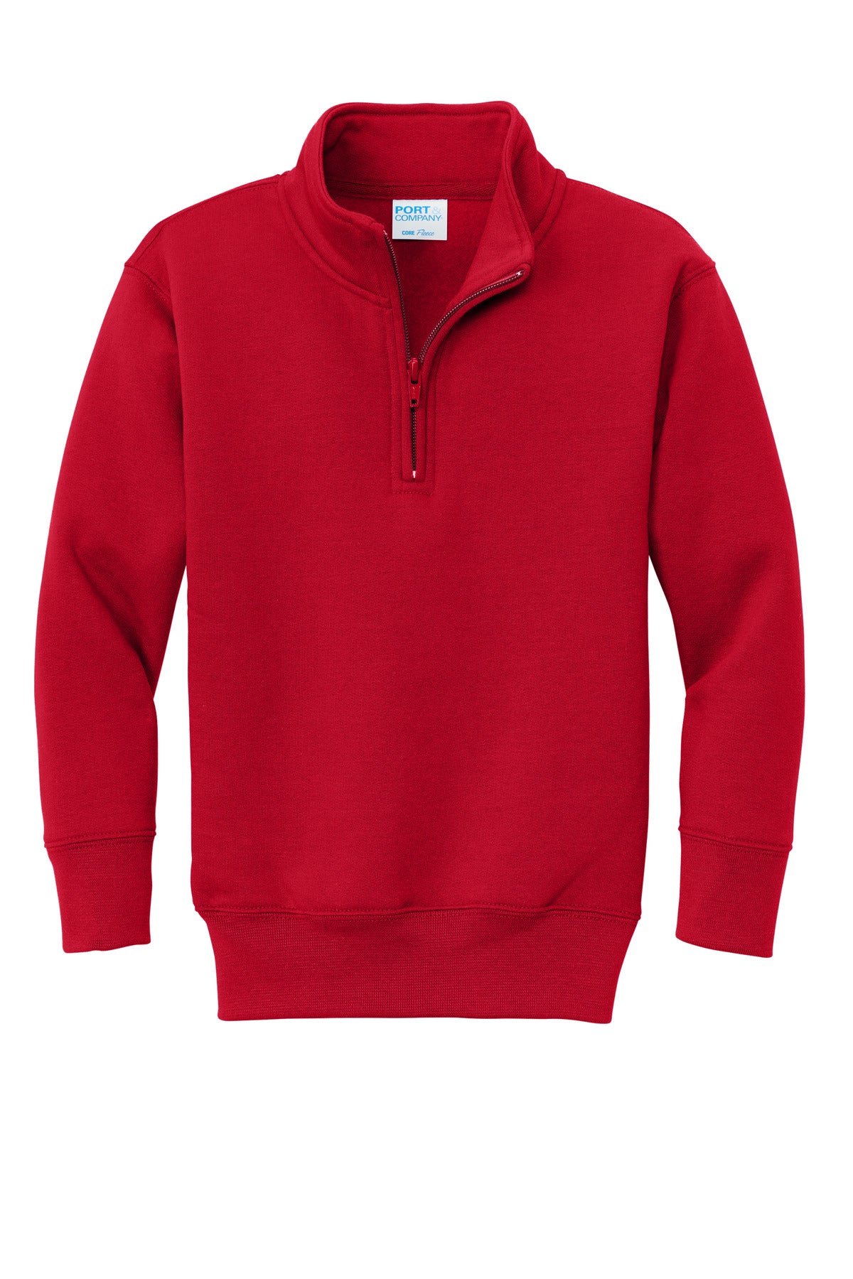 Port & Co Youth Core Fleece 1/4-Zip Pullover Sweatshirt - Red