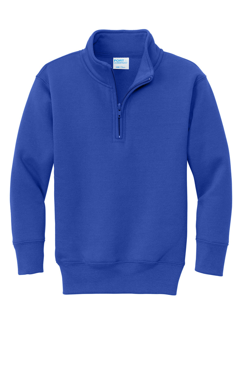 Port & Co Youth Core Fleece 1/4-Zip Pullover Sweatshirt - True Royal