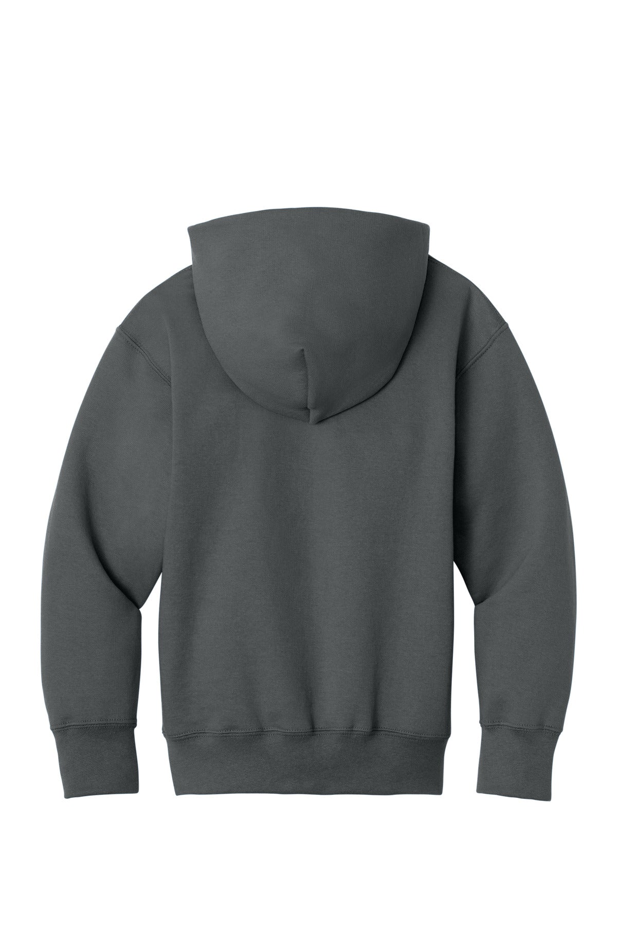 Port & Co Youth Core Fleece Full-Zip Hooded Sweatshirt - Charcoal