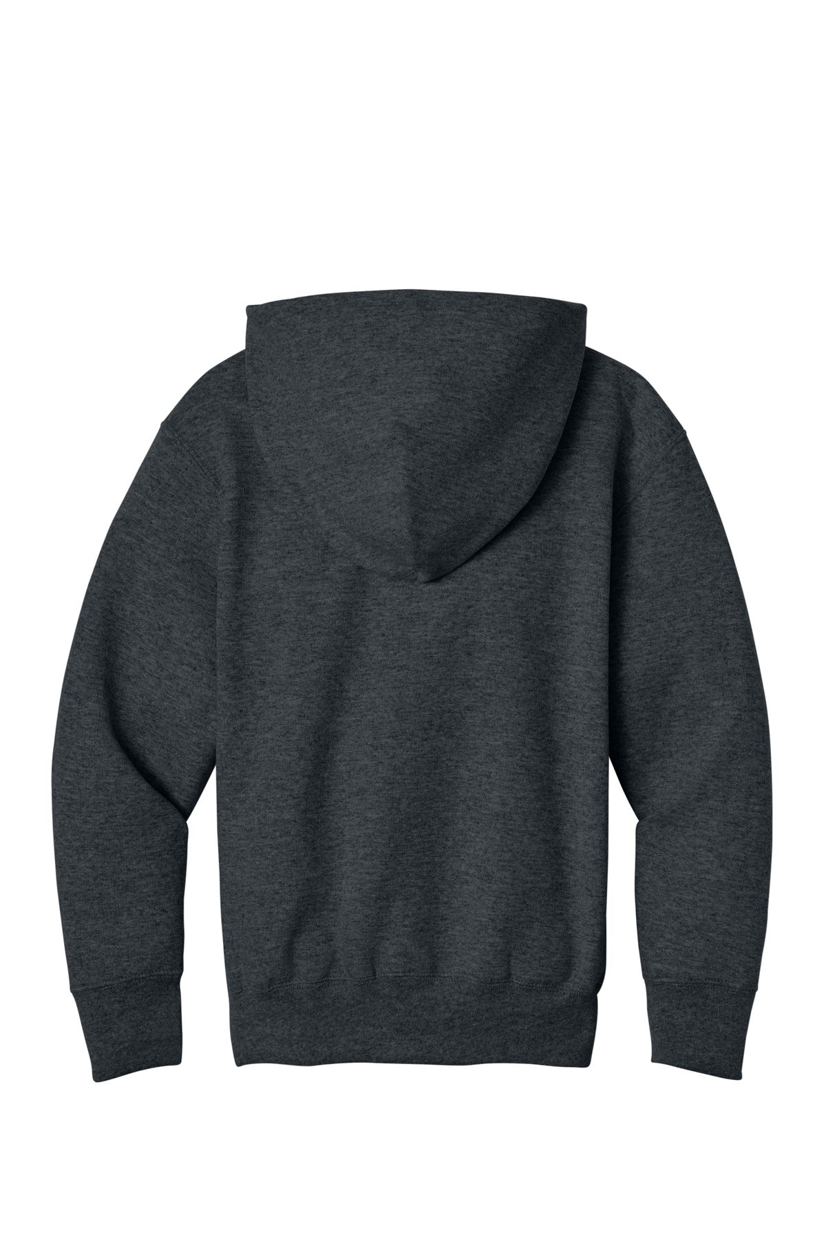 Port & Co Youth Core Fleece Full-Zip Hooded Sweatshirt - Dark Heather Grey