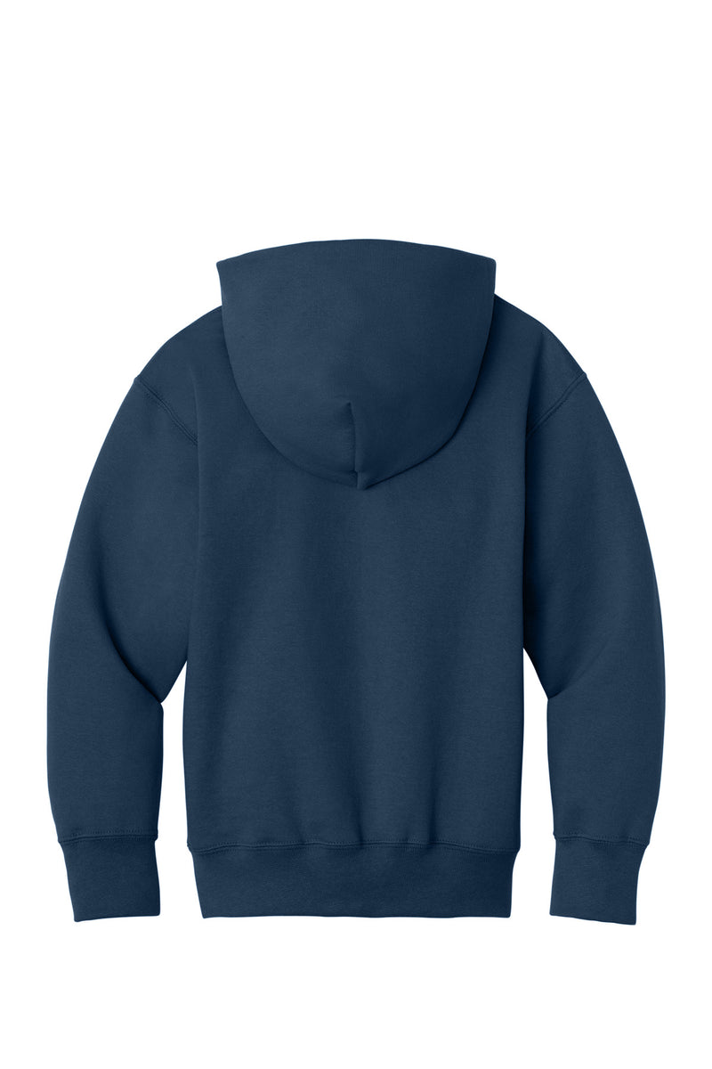 Port & Co Youth Core Fleece Full-Zip Hooded Sweatshirt - Navy