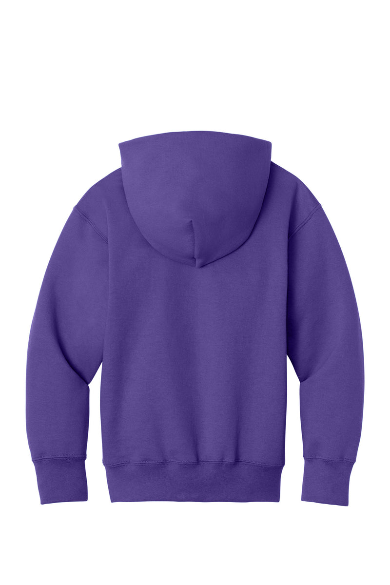 Port & Co Youth Core Fleece Full-Zip Hooded Sweatshirt - Purple