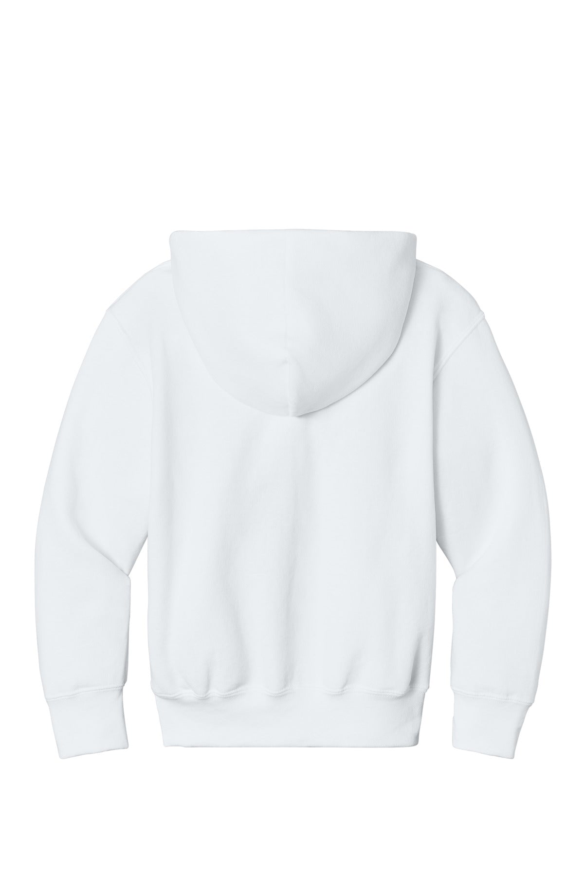 Port & Co Youth Core Fleece Full-Zip Hooded Sweatshirt - White