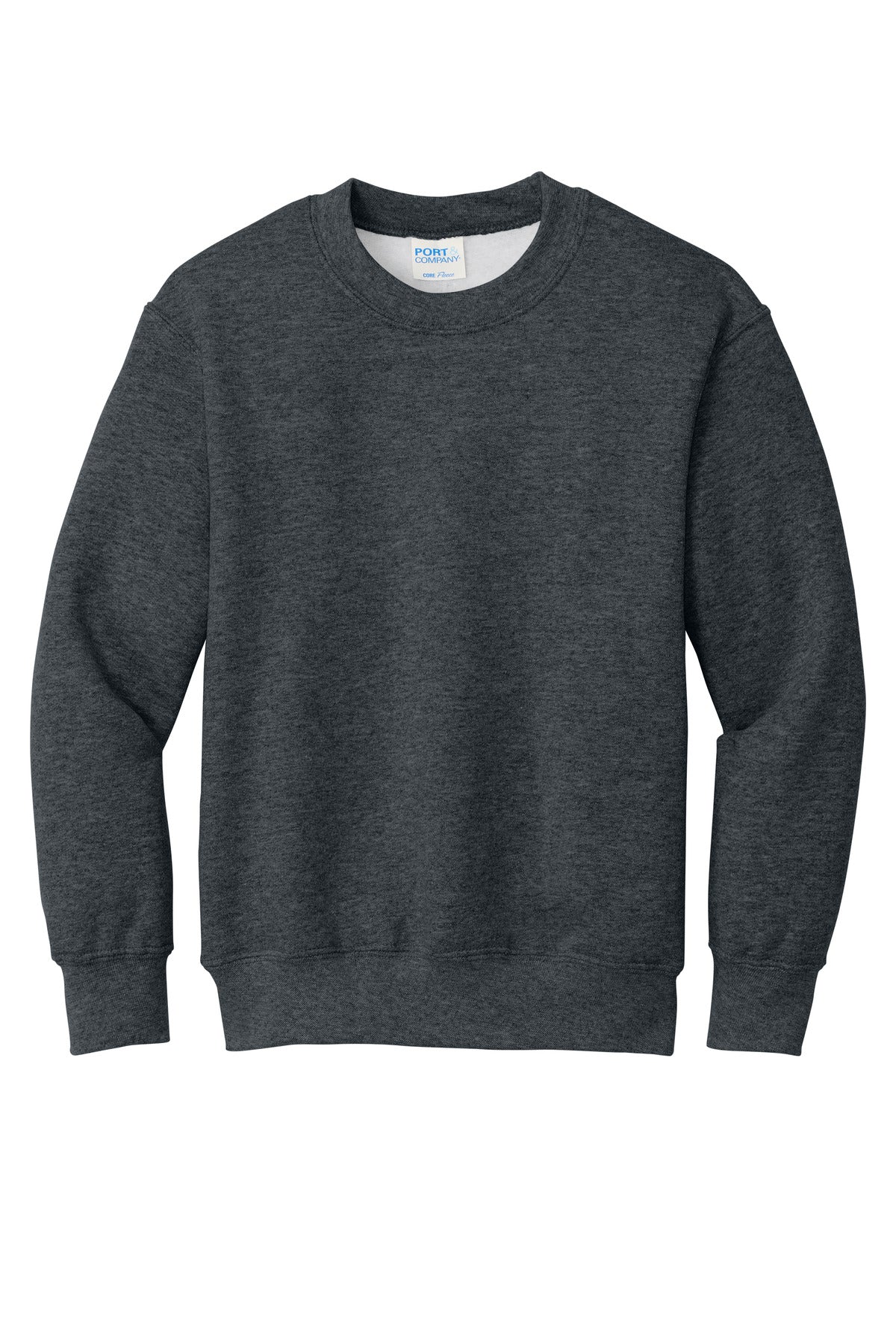 Port & Co Youth Core Fleece Crewneck Sweatshirt - Dark Heather Grey