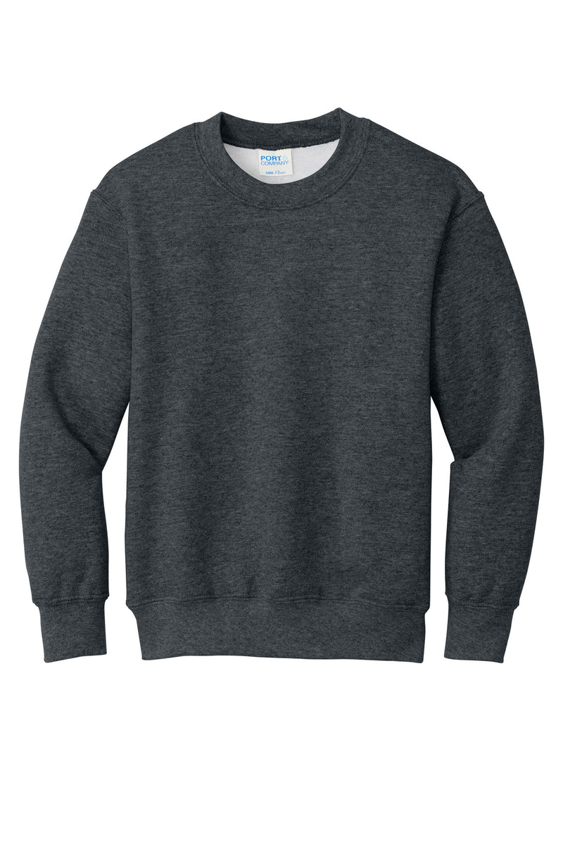 Port & Co Youth Core Fleece Crewneck Sweatshirt - Dark Heather Grey