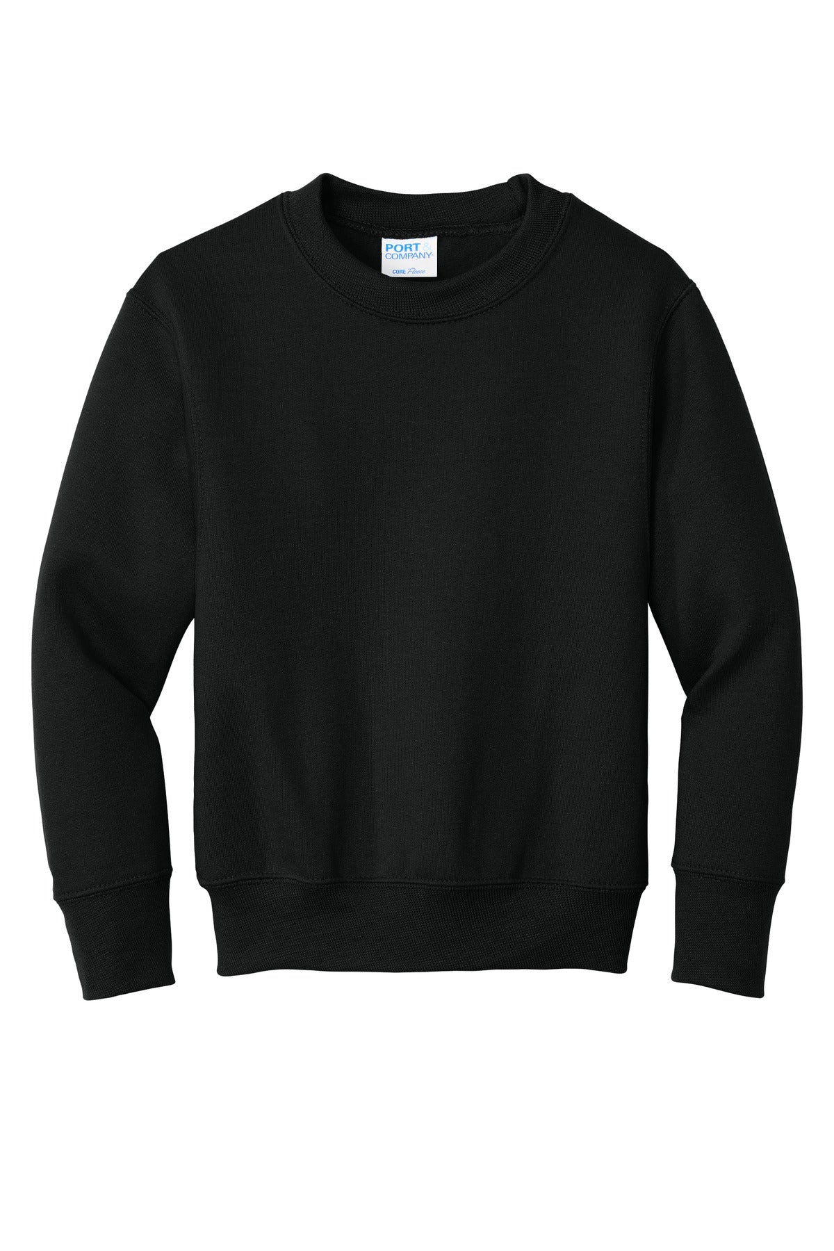 Port & Co Youth Core Fleece Crewneck Sweatshirt - Jet Black