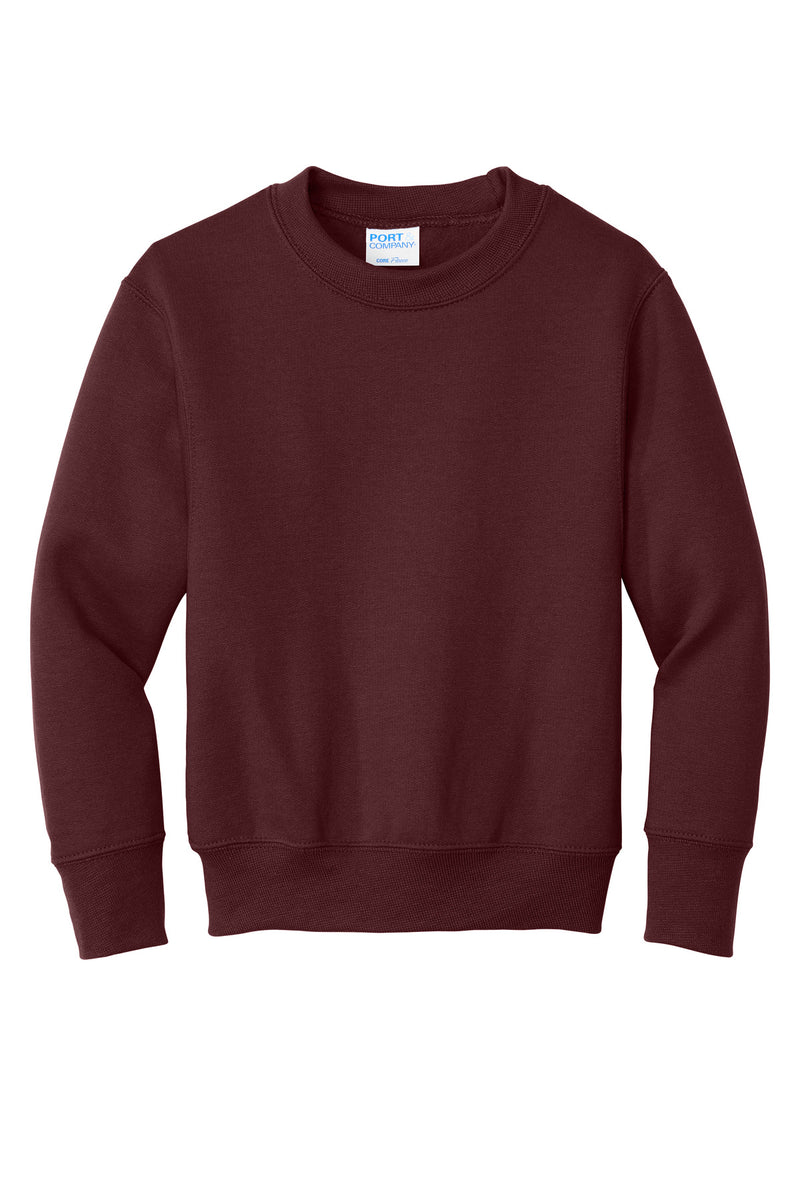 Port & Co Youth Core Fleece Crewneck Sweatshirt - Maroon