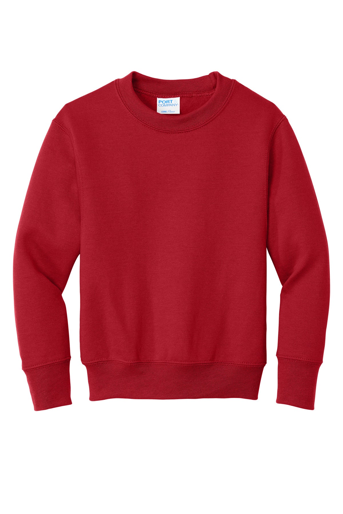 Port & Co Youth Core Fleece Crewneck Sweatshirt - Red