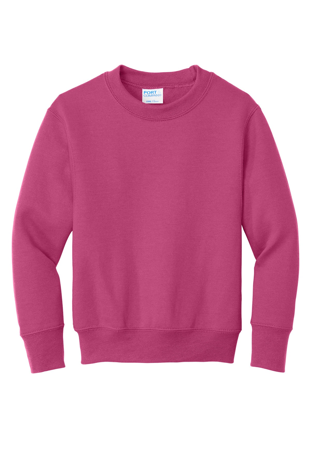 Port & Co Youth Core Fleece Crewneck Sweatshirt - Sangria