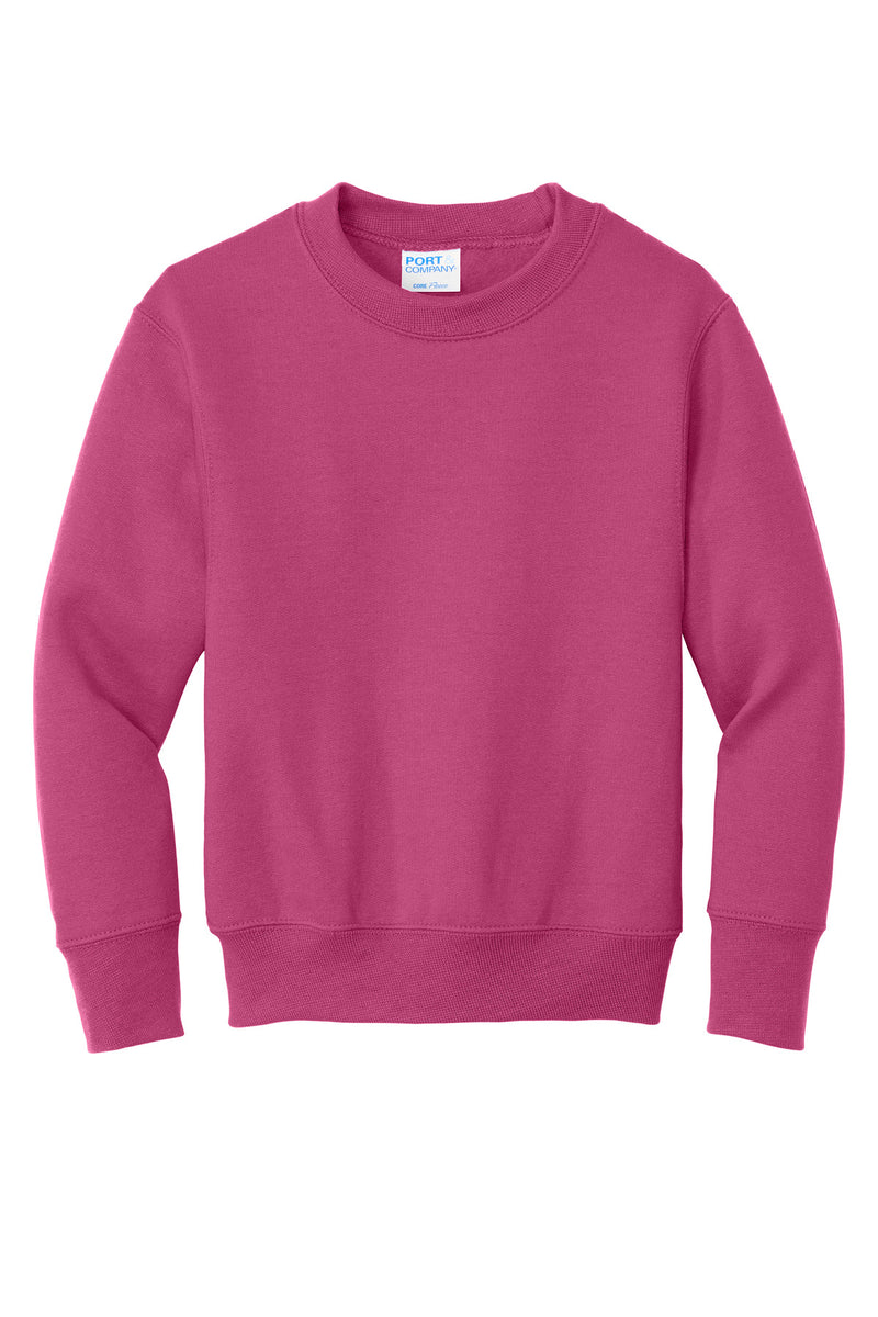 Port & Co Youth Core Fleece Crewneck Sweatshirt - Sangria
