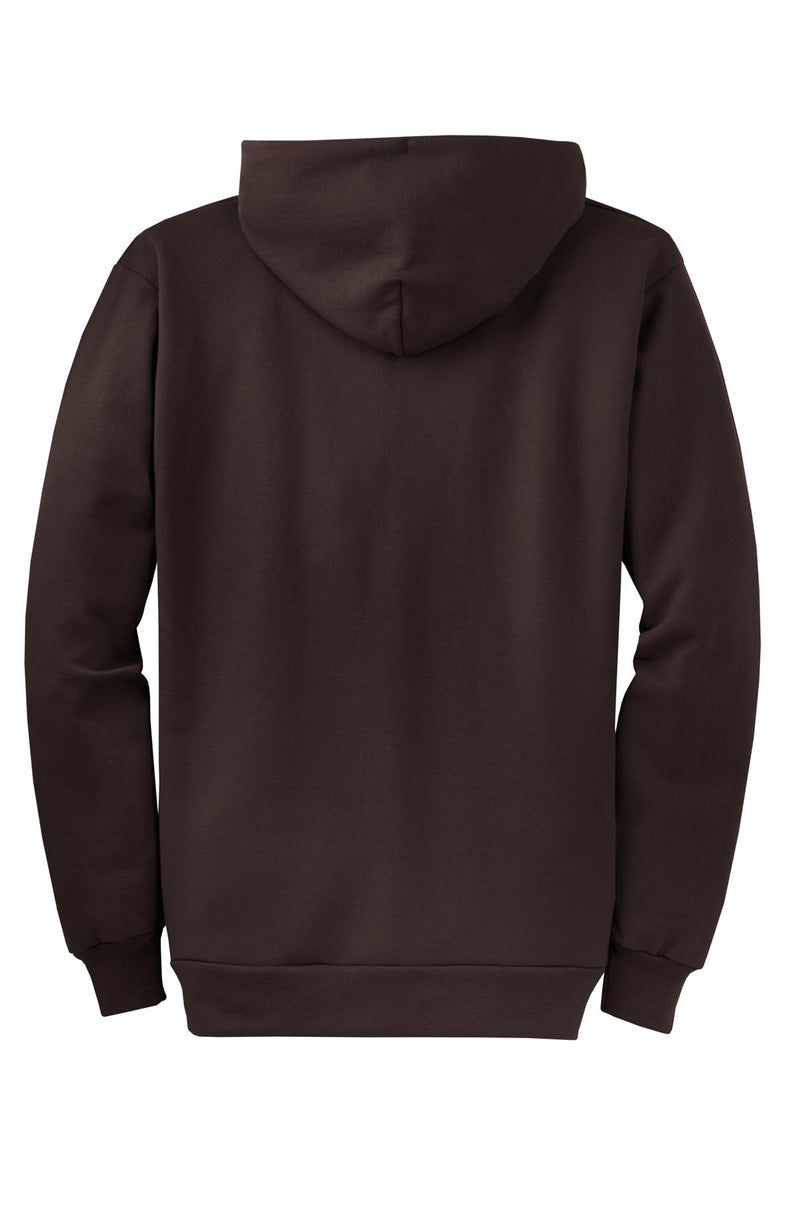 Port & Co Core Fleece Full-Zip Hooded Sweatshirt - Dark Chocolate Brown