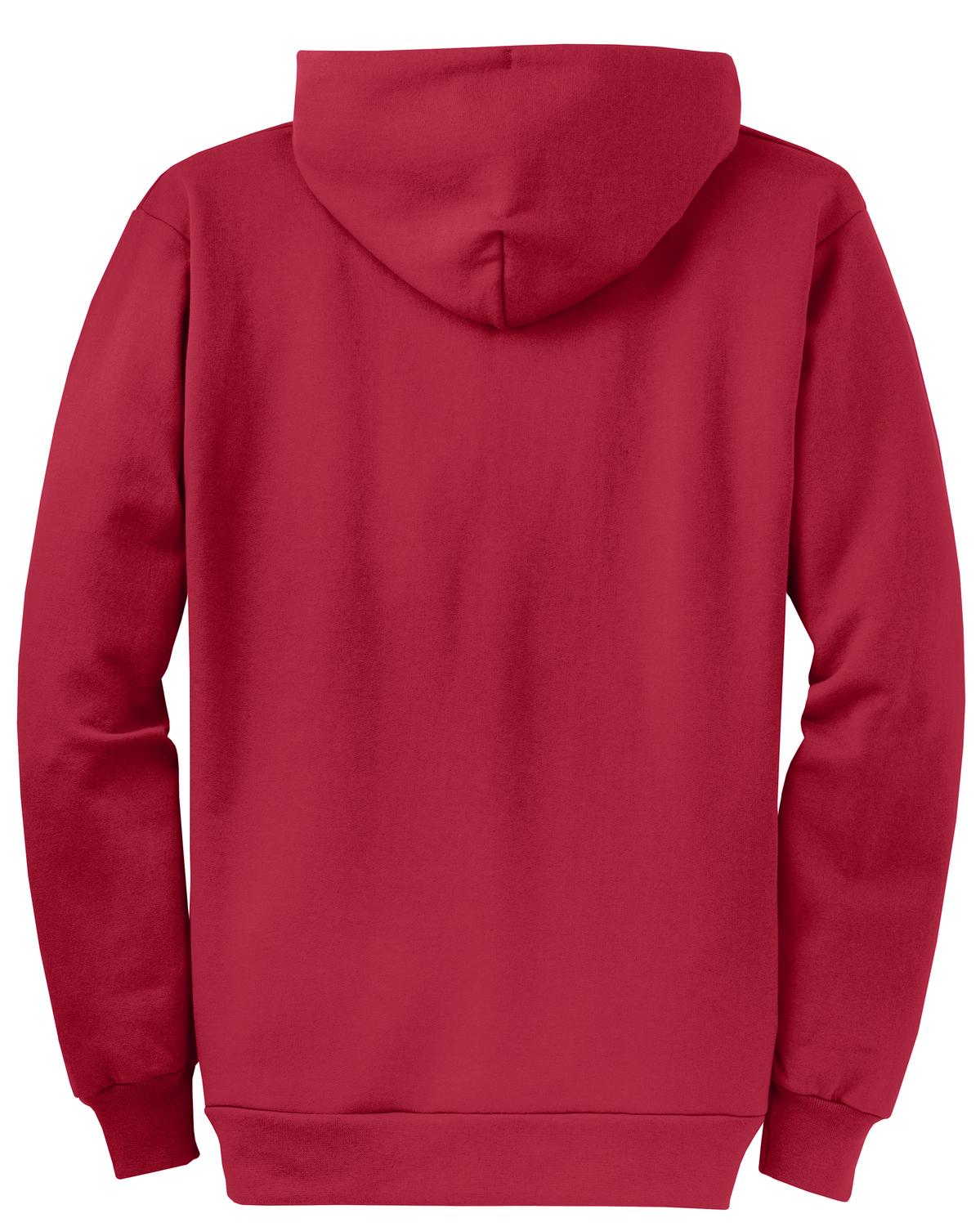 Port & Co Core Fleece Full-Zip Hooded Sweatshirt - Red