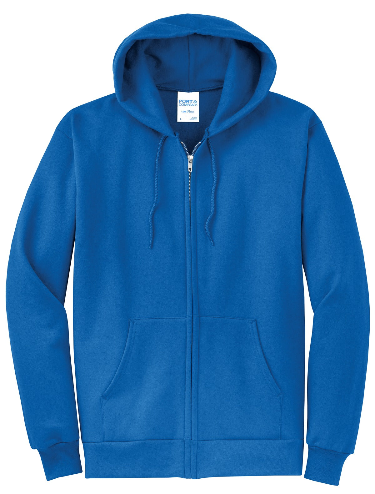 Port & Co Core Fleece Full-Zip Hooded Sweatshirt - Royal