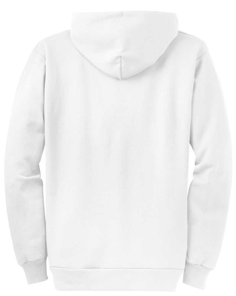Port & Co Core Fleece Full-Zip Hooded Sweatshirt - White