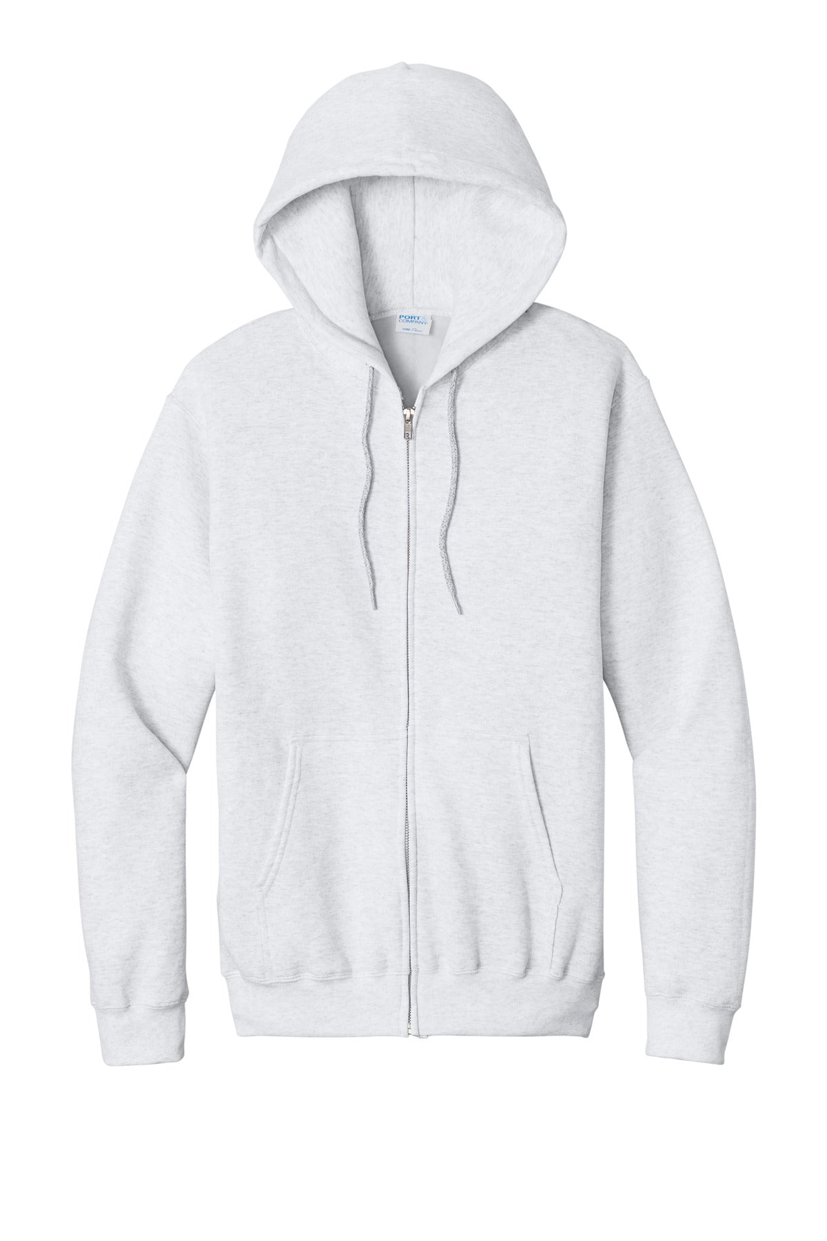 Port & Co Core Fleece Full-Zip Hooded Sweatshirt - Ash