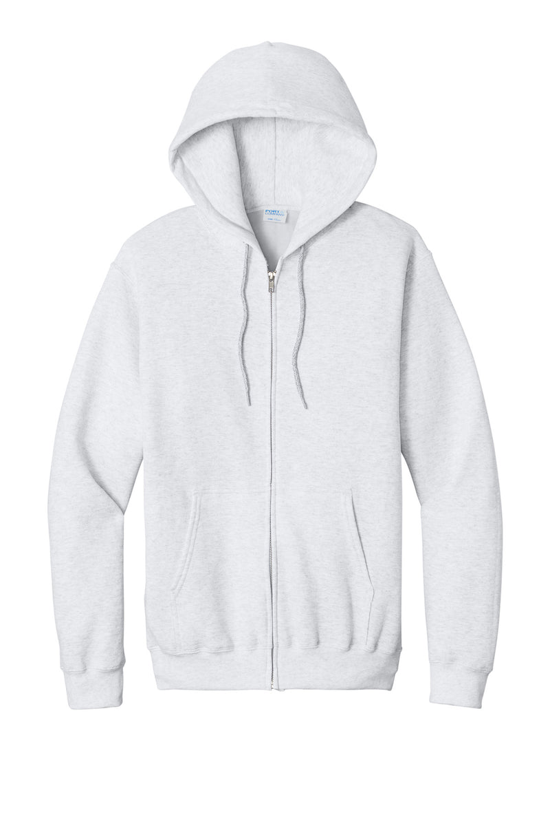 Port & Co Core Fleece Full-Zip Hooded Sweatshirt - Ash