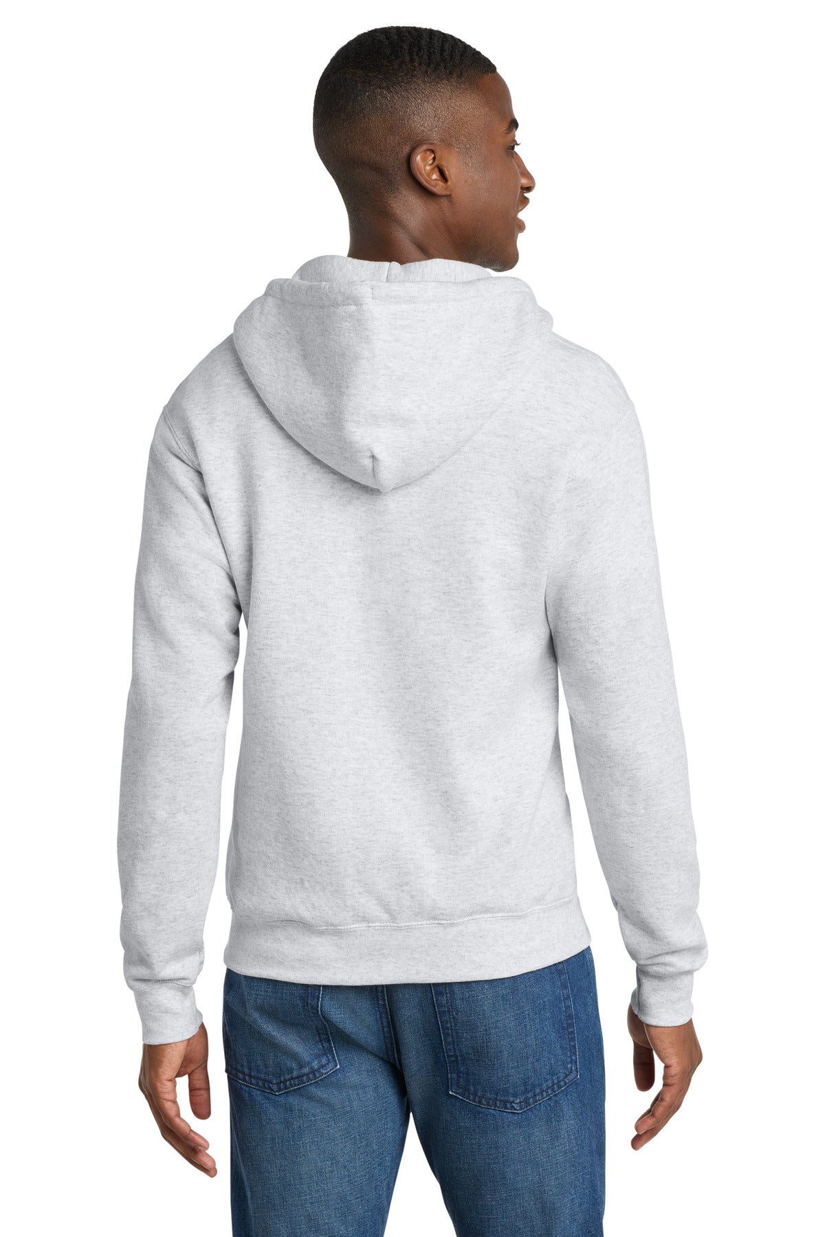 Port & Co Core Fleece Full-Zip Hooded Sweatshirt - Ash