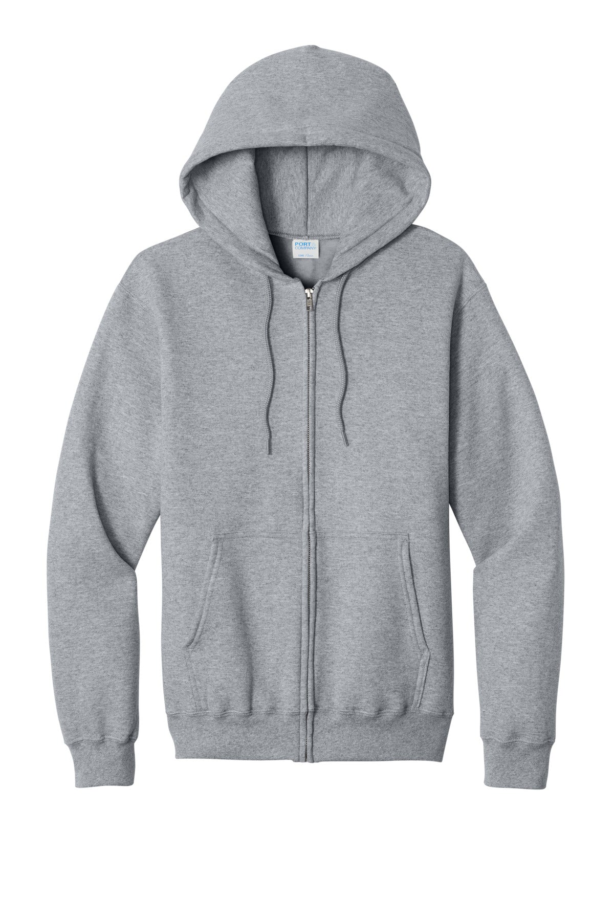 Port & Co Core Fleece Full-Zip Hooded Sweatshirt - Athletic Heather