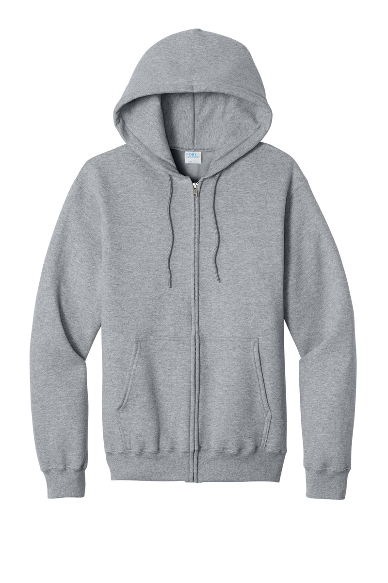 Port & Co Core Fleece Full-Zip Hooded Sweatshirt - Athletic Heather