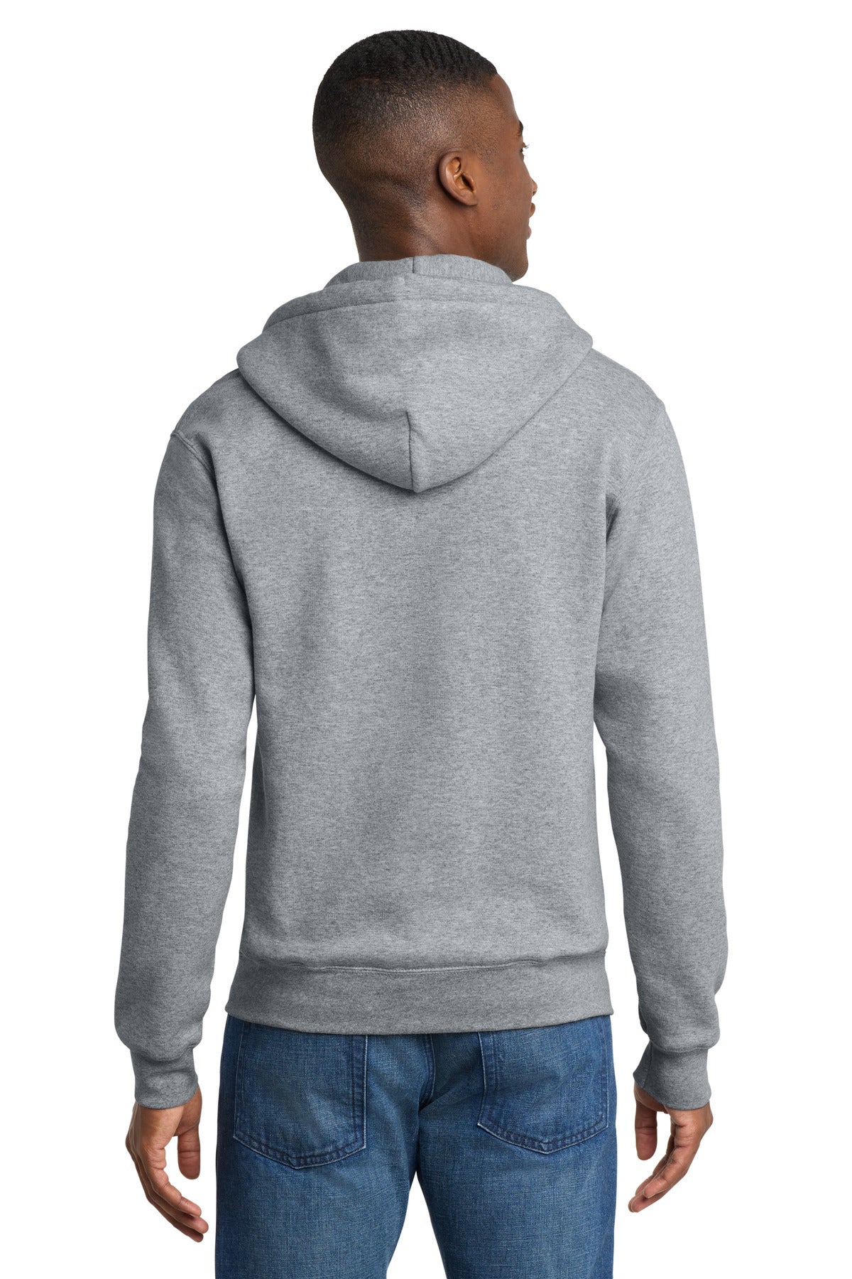 Port & Co Core Fleece Full-Zip Hooded Sweatshirt - Athletic Heather