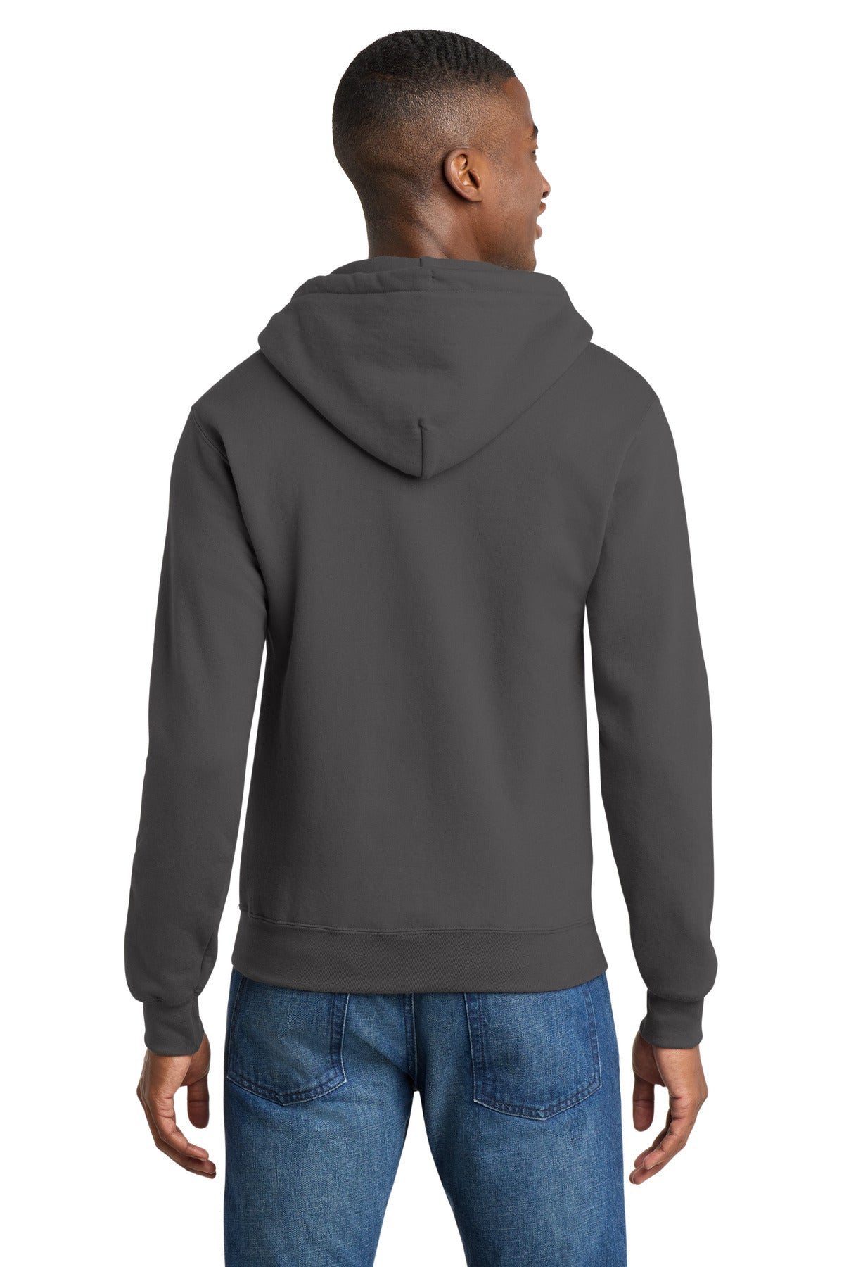 Port & Co Core Fleece Full-Zip Hooded Sweatshirt - Charcoal