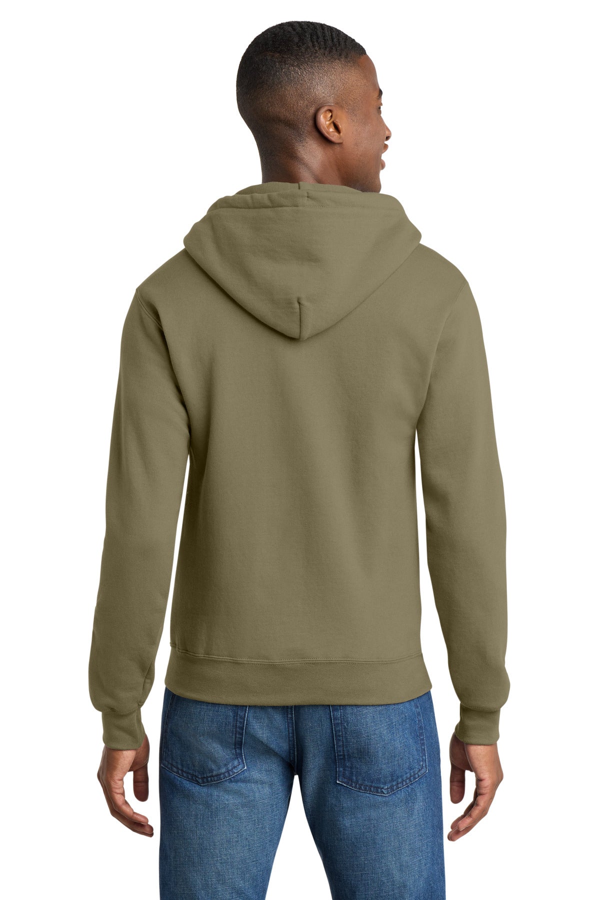 Port & Co Core Fleece Full-Zip Hooded Sweatshirt - Coyote Brown