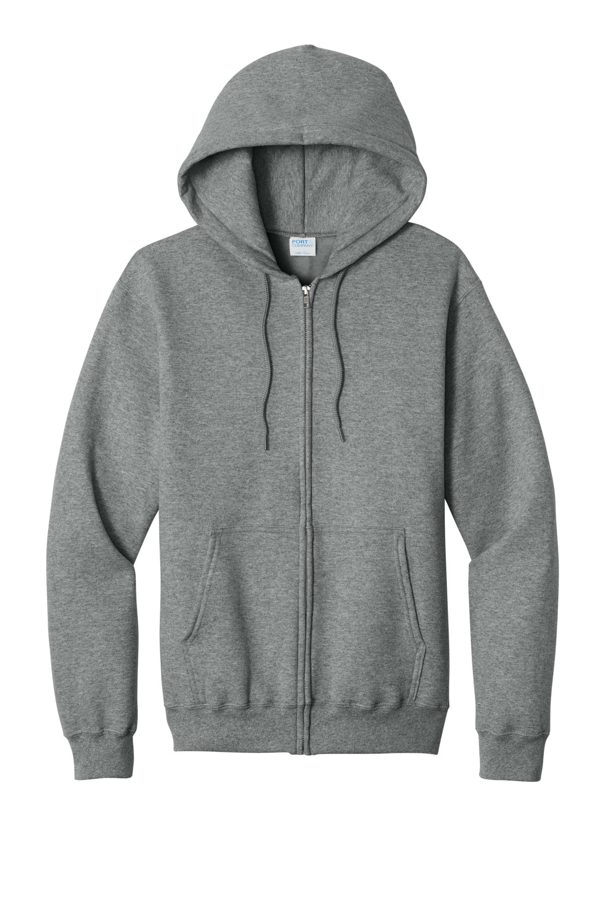 Port & Co Core Fleece Full-Zip Hooded Sweatshirt - Graphite Heather