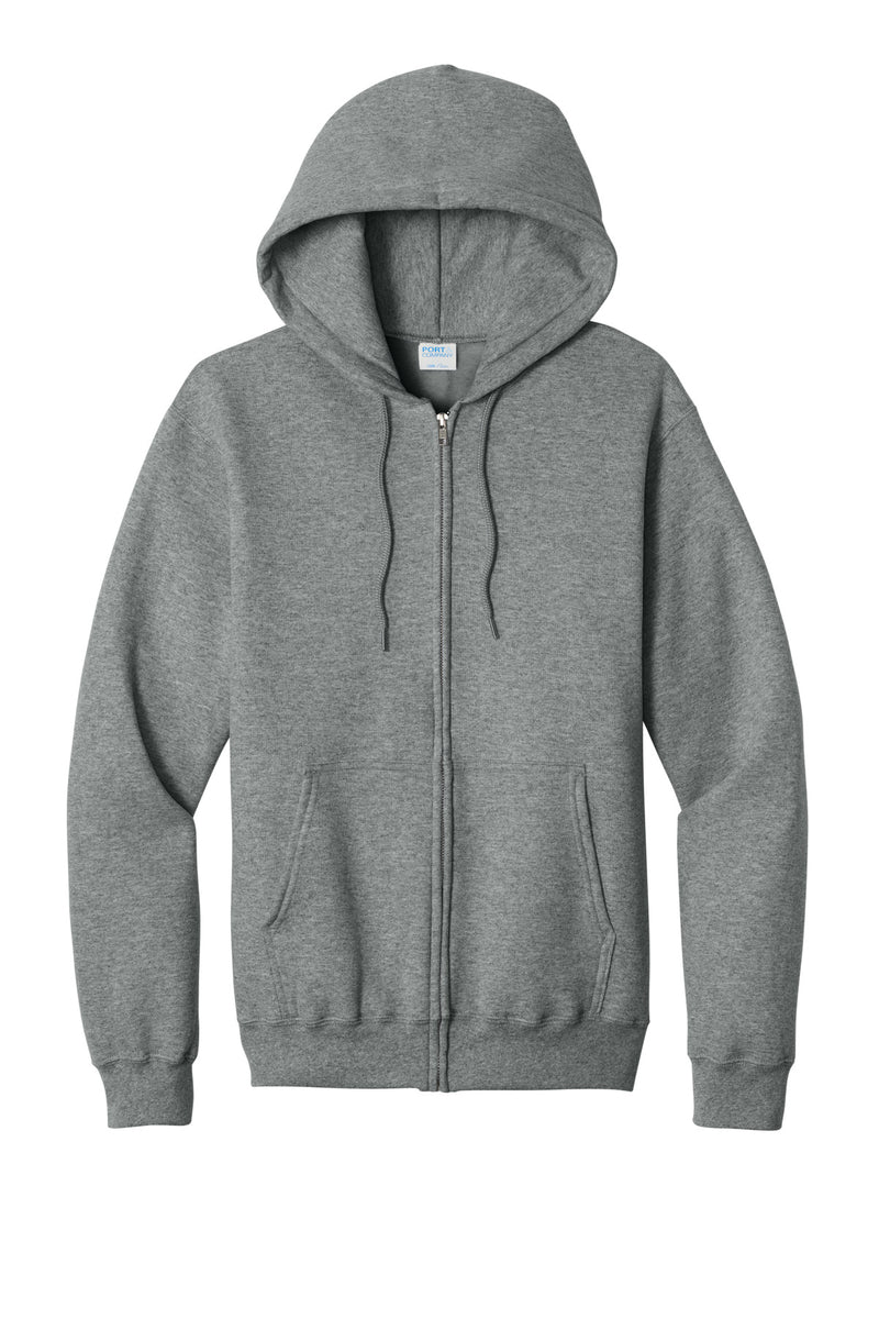 Port & Co Core Fleece Full-Zip Hooded Sweatshirt - Graphite Heather