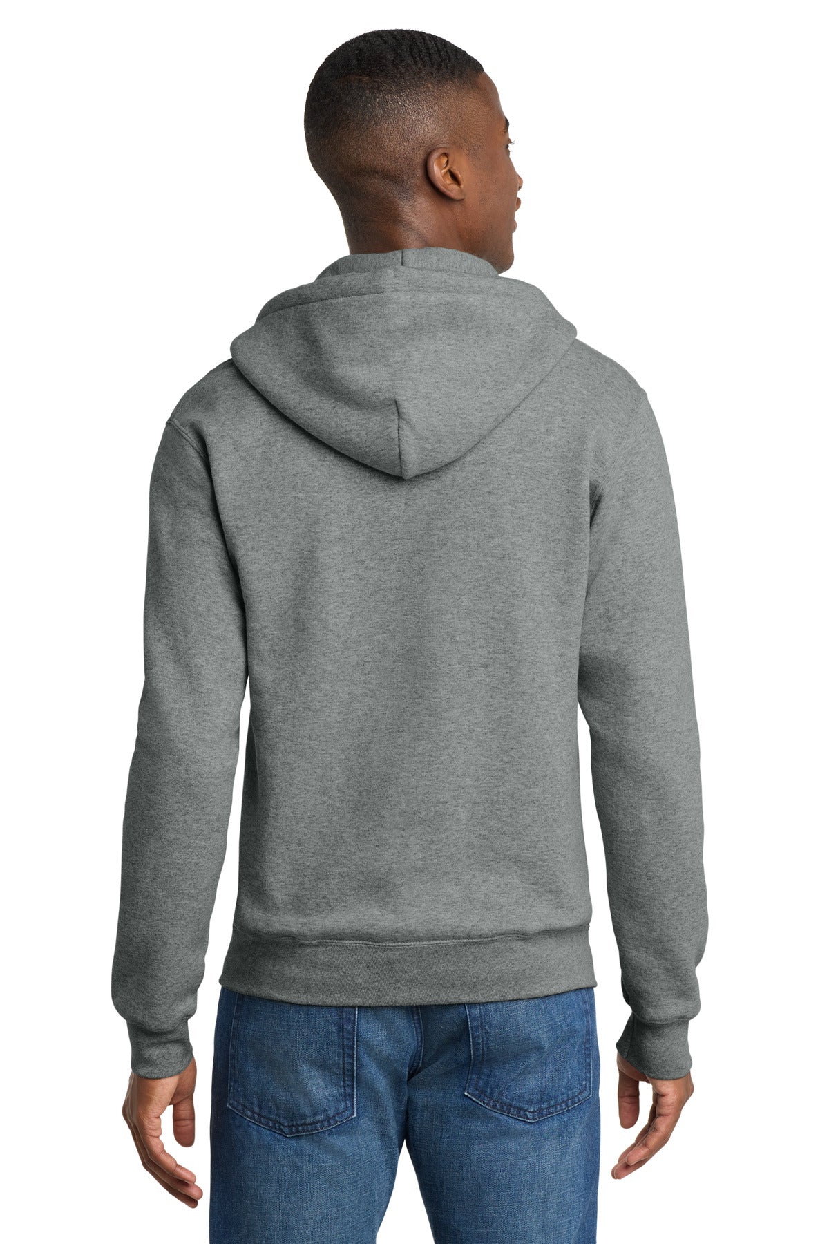 Port & Co Core Fleece Full-Zip Hooded Sweatshirt - Graphite Heather