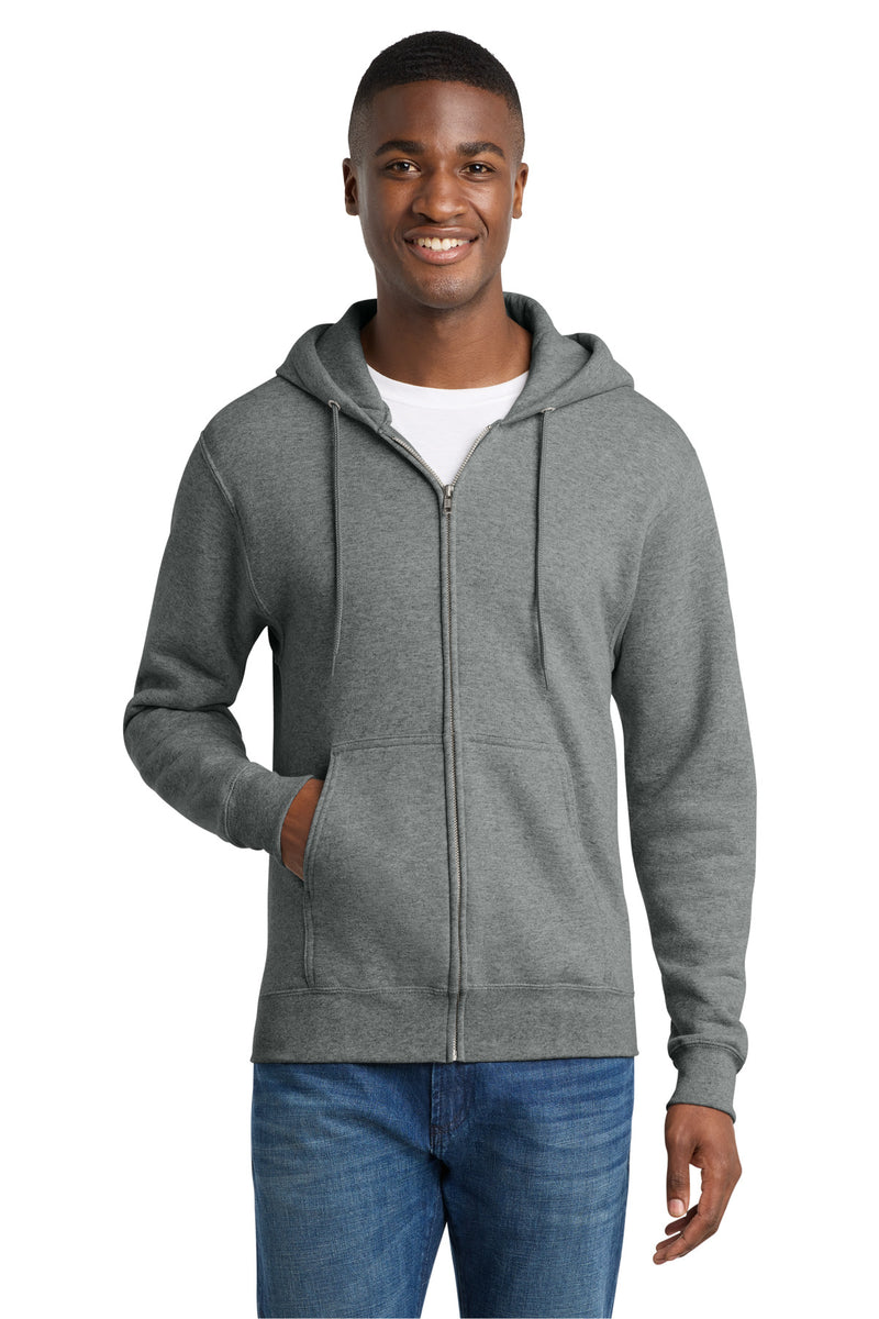 Port & Co Core Fleece Full-Zip Hooded Sweatshirt - Graphite Heather