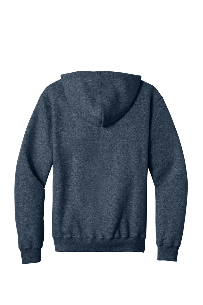 Port & Co Core Fleece Full-Zip Hooded Sweatshirt - Heather Navy