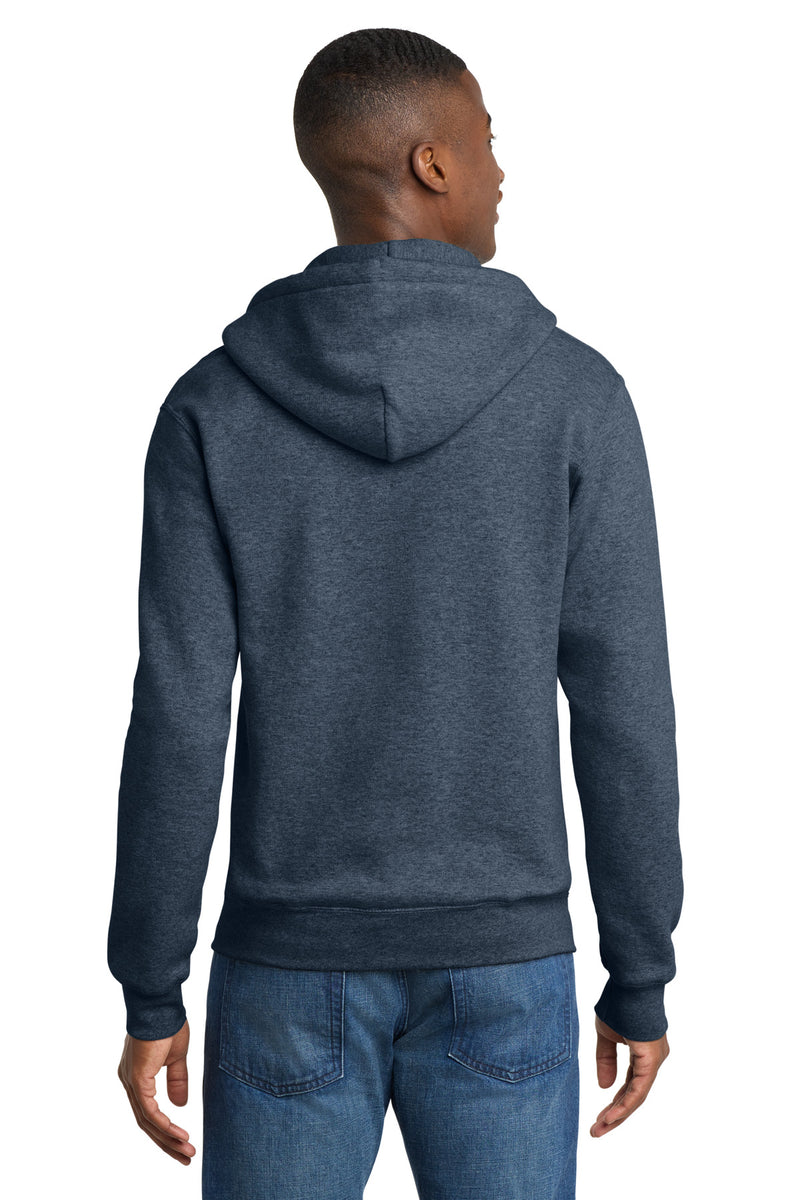 Port & Co Core Fleece Full-Zip Hooded Sweatshirt - Heather Navy