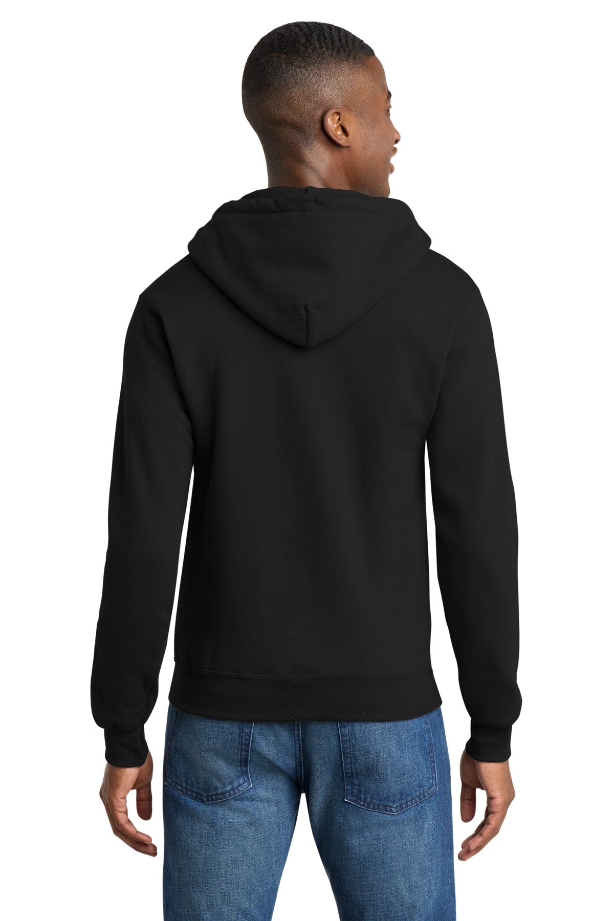 Port & Co Core Fleece Full-Zip Hooded Sweatshirt - Jet Black