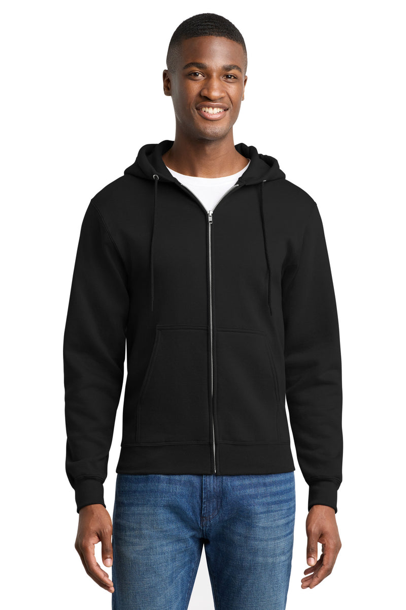 Port & Co Core Fleece Full-Zip Hooded Sweatshirt - Jet Black