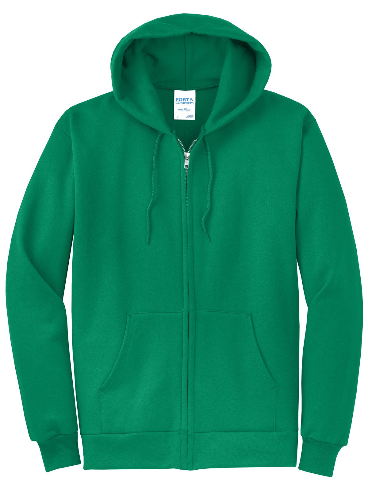 Port & Co Core Fleece Full-Zip Hooded Sweatshirt - Kelly