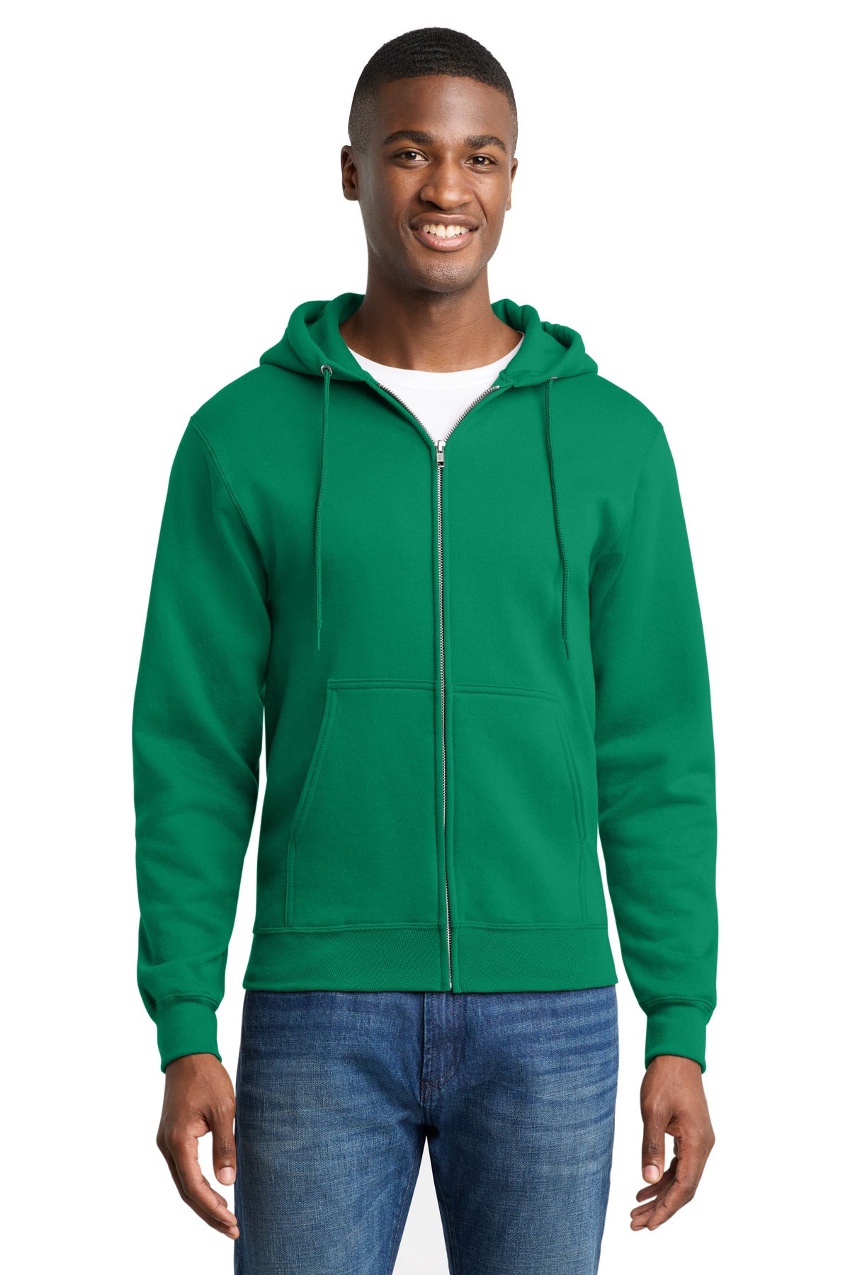 Port & Co Core Fleece Full-Zip Hooded Sweatshirt - Kelly