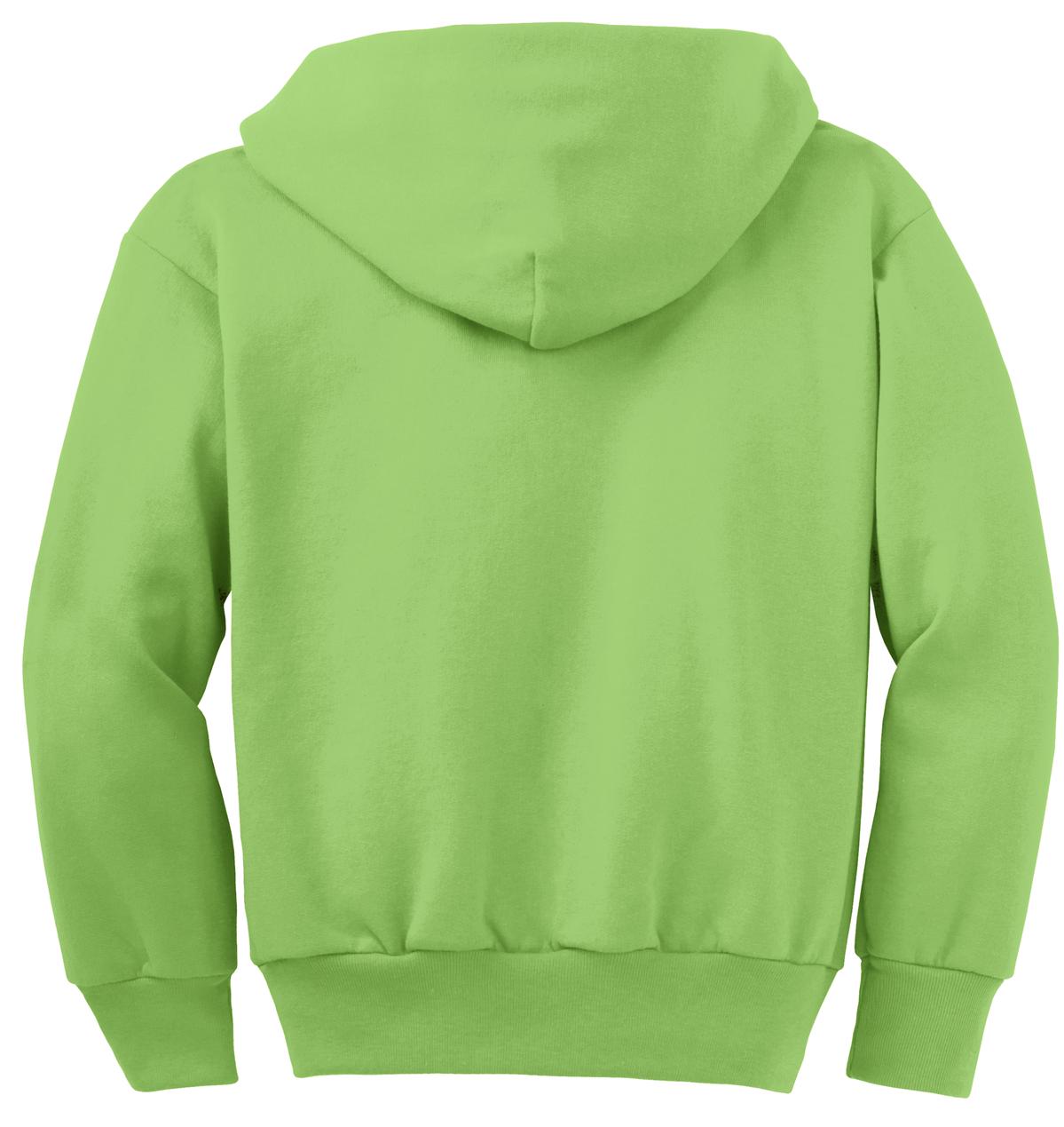 Port & Co Core Fleece Full-Zip Hooded Sweatshirt - Lime
