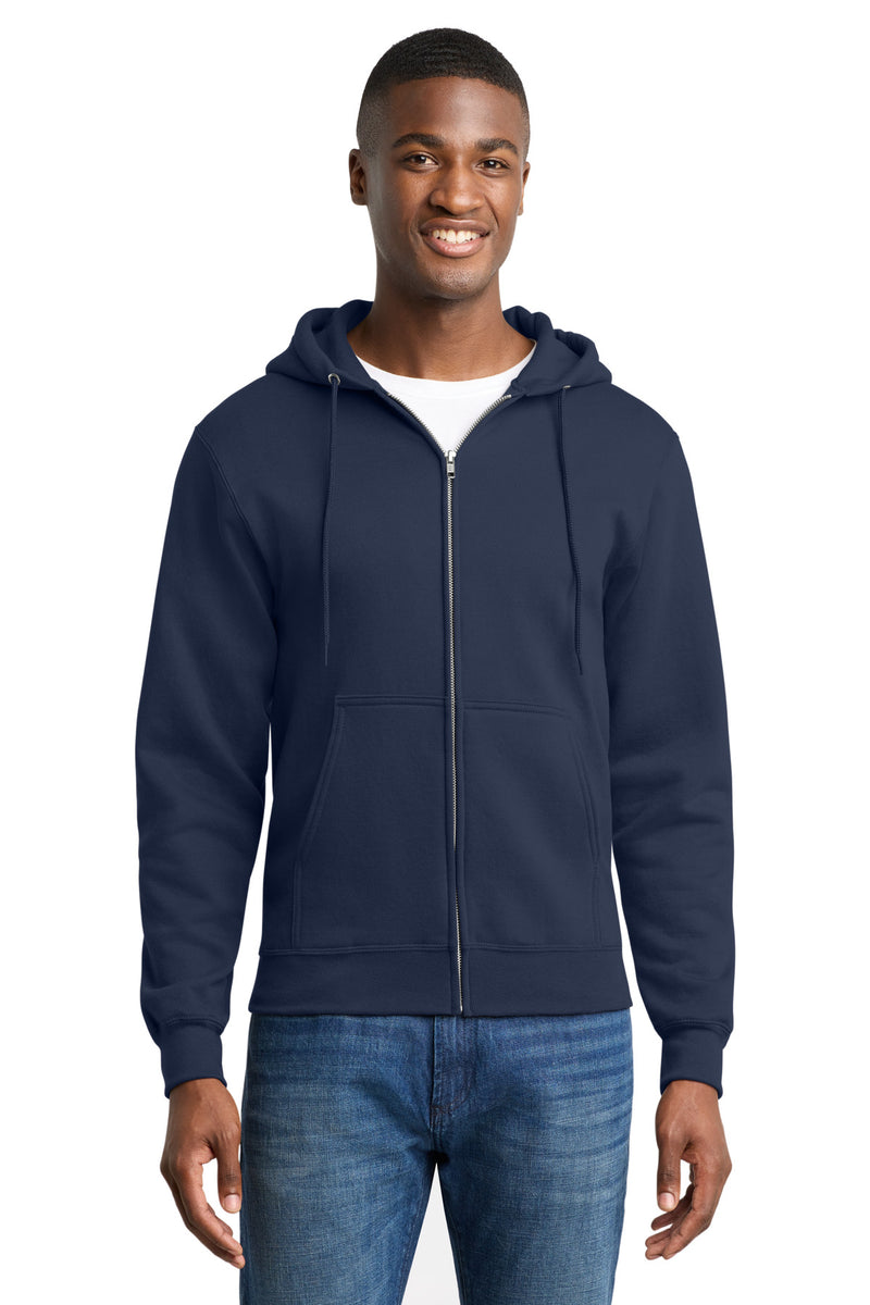 Port & Co Core Fleece Full-Zip Hooded Sweatshirt - Navy