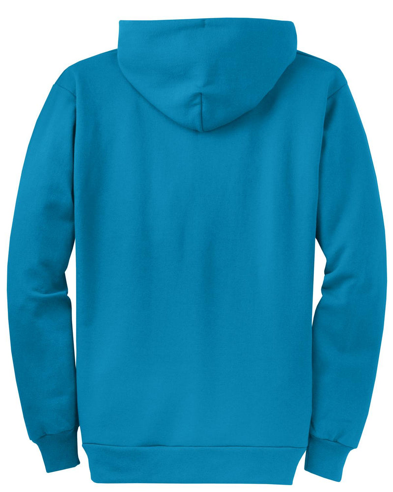 Port & Co Core Fleece Full-Zip Hooded Sweatshirt - Neon Blue