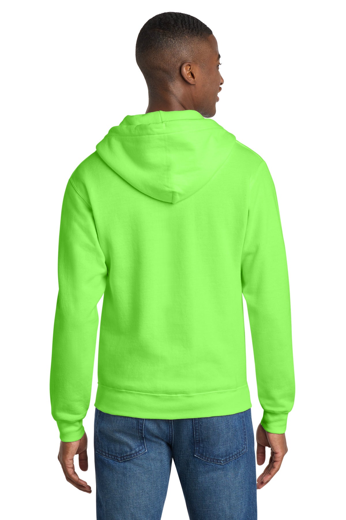 Port & Co Core Fleece Full-Zip Hooded Sweatshirt - Neon Green