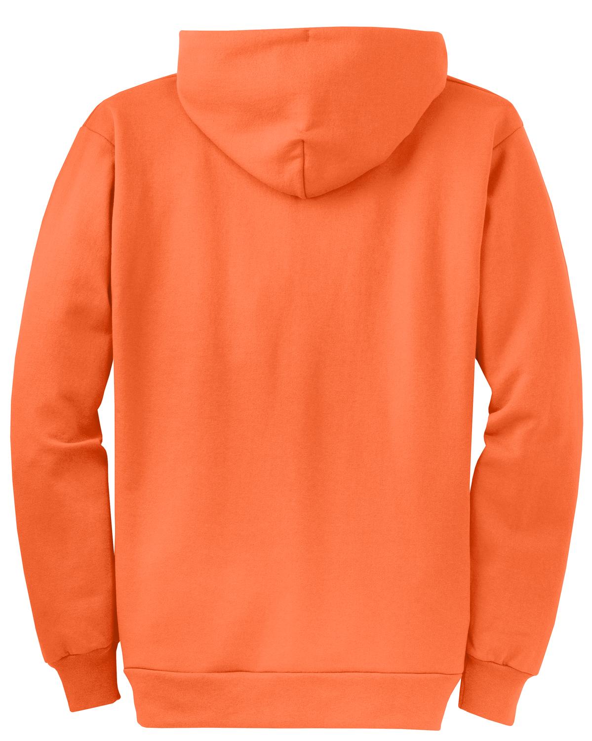 Port & Co Core Fleece Full-Zip Hooded Sweatshirt - Neon Orange