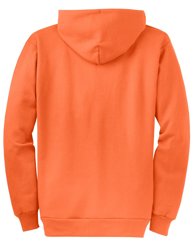 Port & Co Core Fleece Full-Zip Hooded Sweatshirt - Neon Orange
