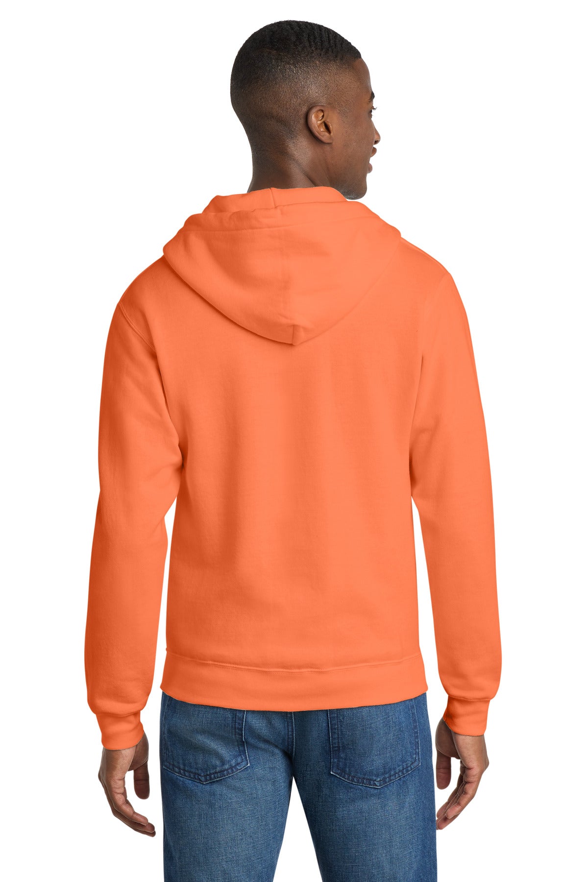 Port & Co Core Fleece Full-Zip Hooded Sweatshirt - Neon Orange