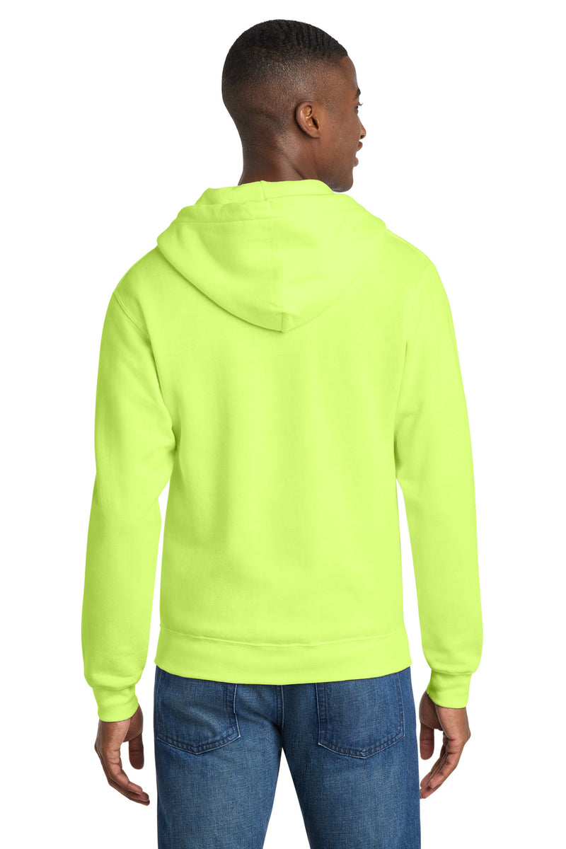 Port & Co Core Fleece Full-Zip Hooded Sweatshirt - Neon Yellow