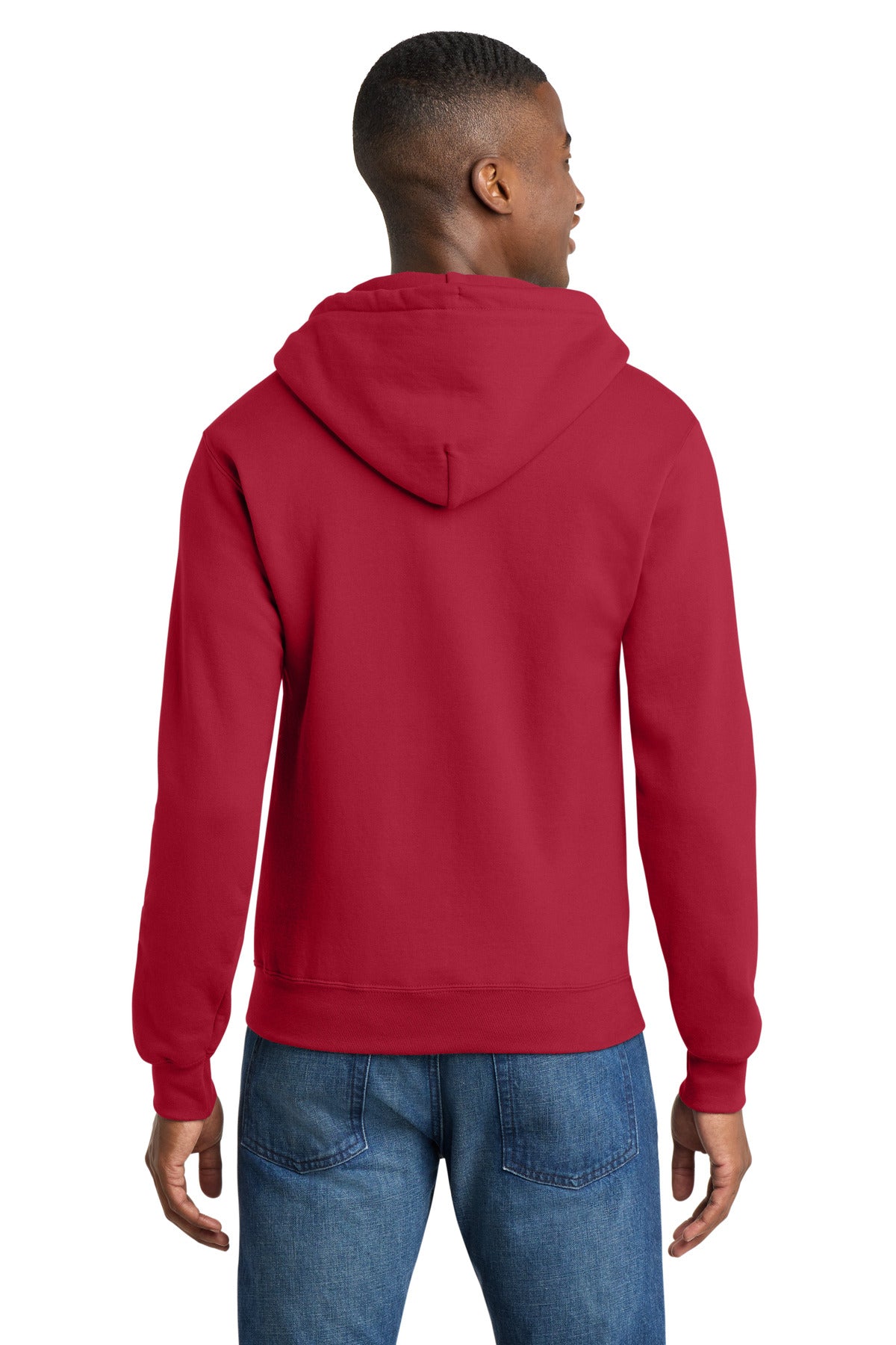 Port & Co Core Fleece Full-Zip Hooded Sweatshirt - Red